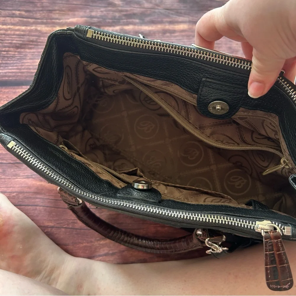 Brighton Leather Purse Black/Brown - Picture 6 of 7